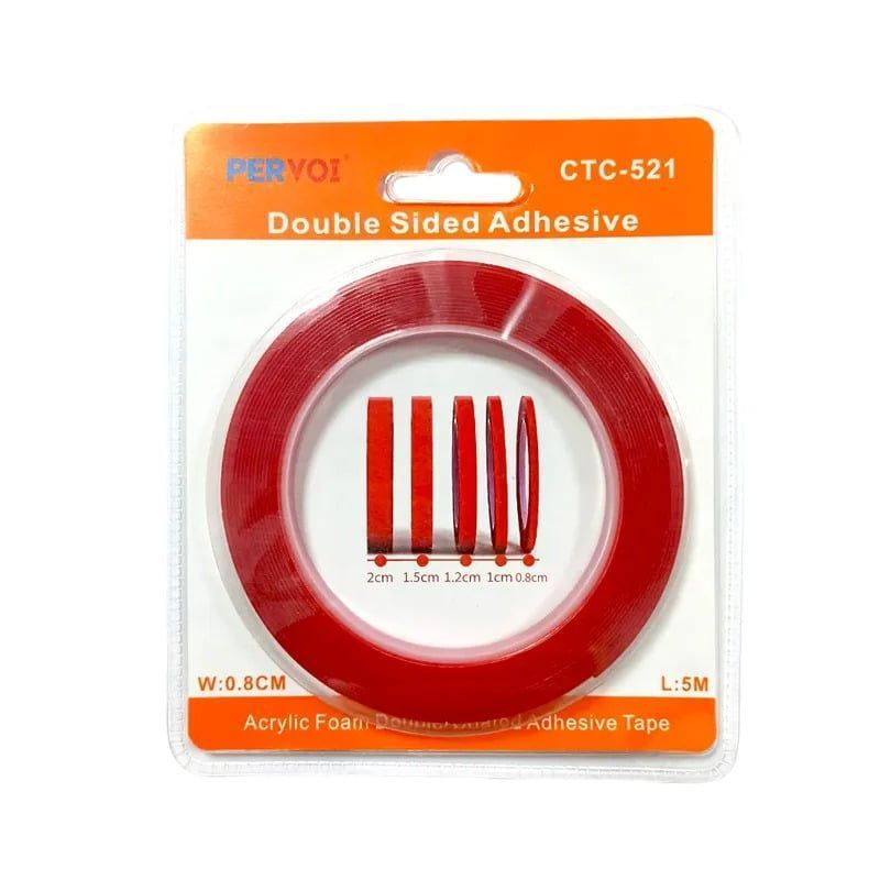 Pervoi  Διπλής Όψεως Ταινία Ακρυλικής Κόλλας 0.8 cm × 5 m CTC-521– Double-sided adhesive tape